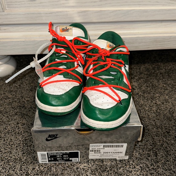 Nike Dunk Low X Off-White Pine Green 2019 Sneakers - Picture 1 of 9
